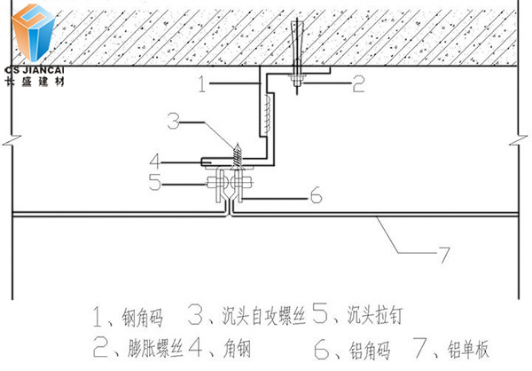 鋁單板安裝節點圖